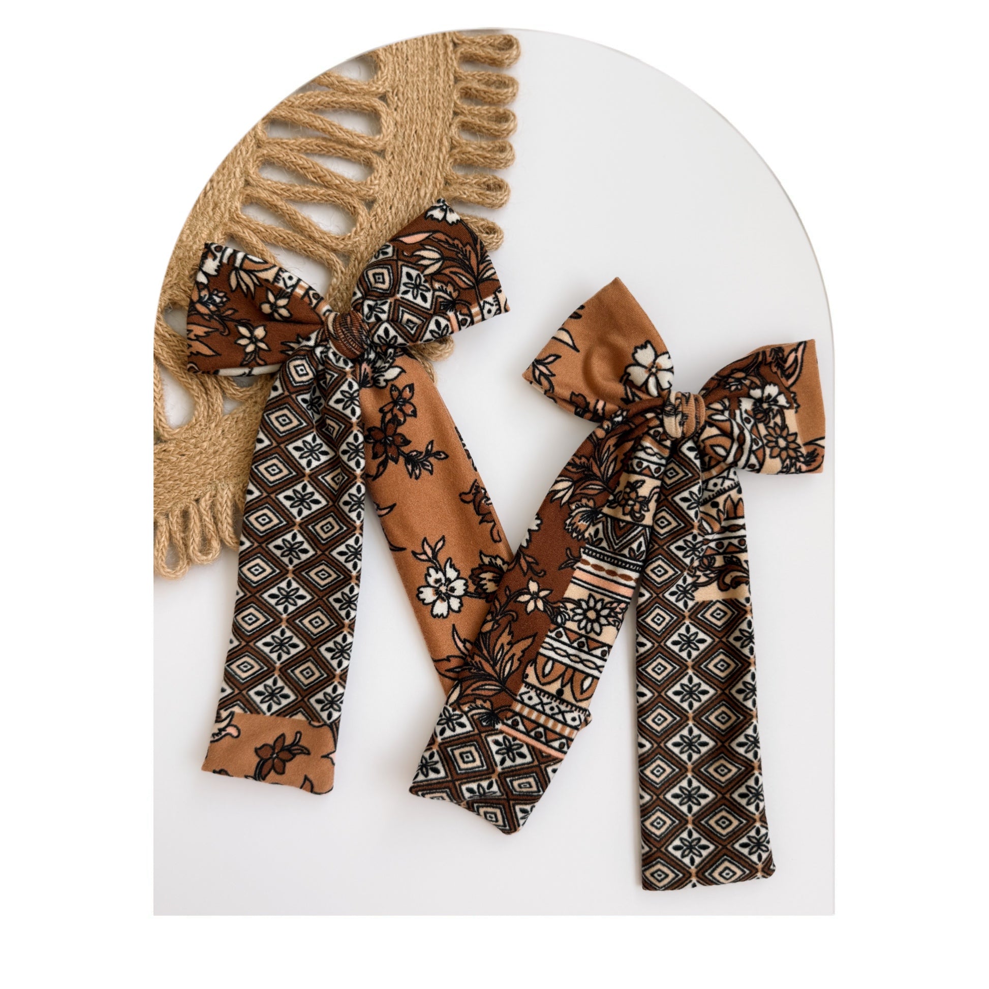 Brown Patchwork - Ellie Bows