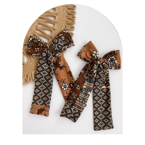 Brown Patchwork - Ellie Bows