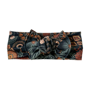 Dark Boho Floral Bow Headbands