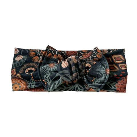 Dark Boho Floral Bow Headbands