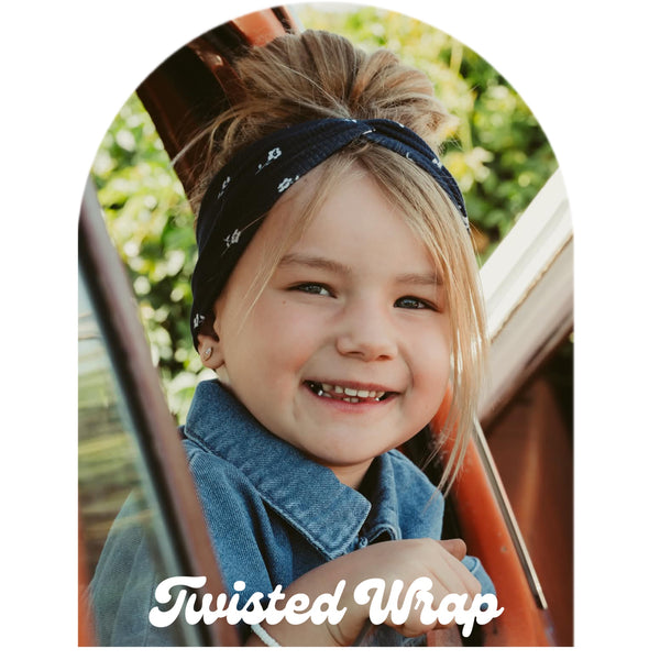 Navy Dainty Floral - Headwrap