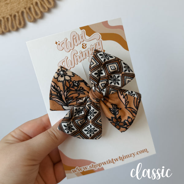 Brown Patchwork - Ellie Bows