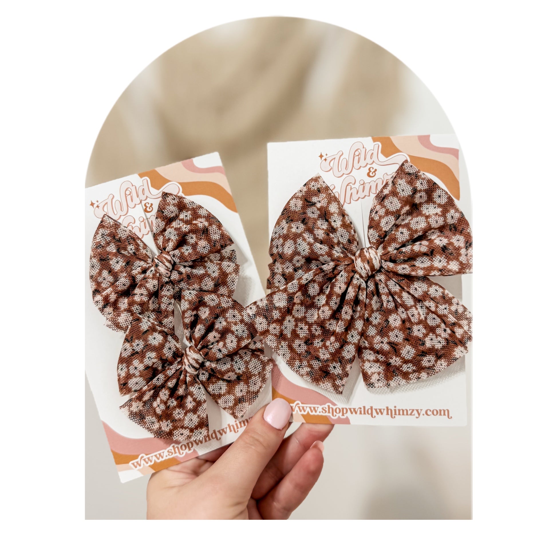 Brown Floral Mesh