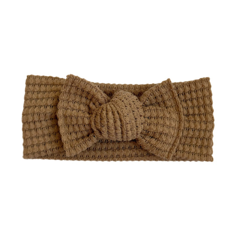 Latte Chunky Waffle - Bow Headband
