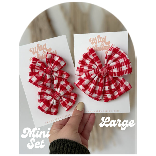 Red Gingham - Ellie Bows