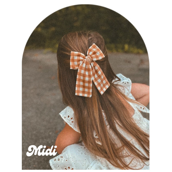 Pumpkin Gingham - Ellie Bows