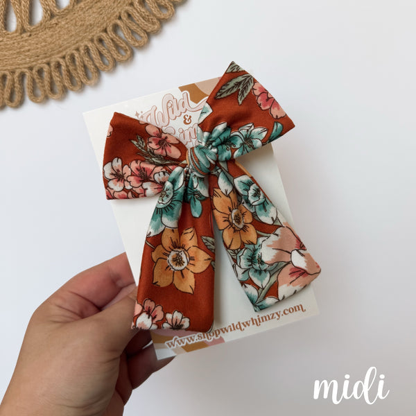 Rust Floral - Ellie Bows