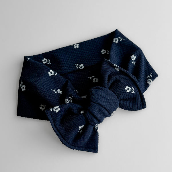 Navy Dainty Floral - Headwrap