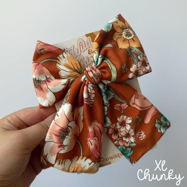 Rust Floral - Ellie Bows