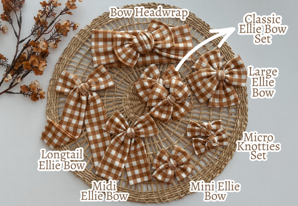 Pumpkin Gingham - Ellie Bows