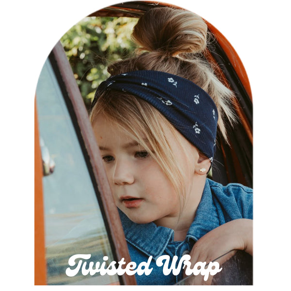 Navy Dainty Floral - Headwrap