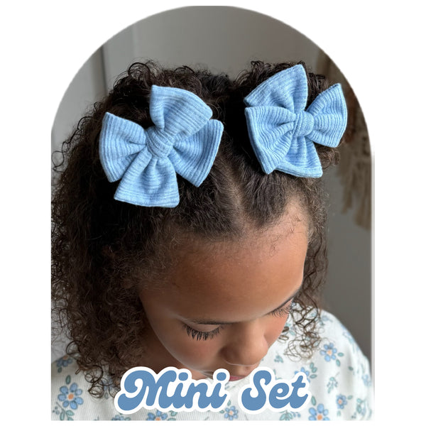 Light Blue Pointelle - Ellie Bows