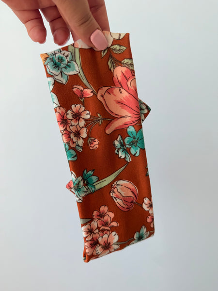 Rust Floral - Bow Headband