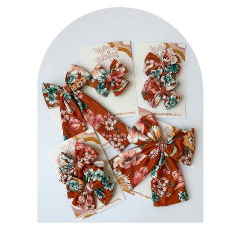 Rust Floral - Ellie Bows