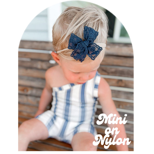 Navy Vintage Lace Bows